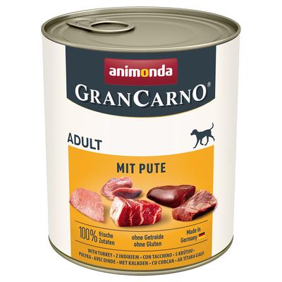 Sparpaket: 24x800g animonda GranCarno Original Adult mit Pute Hundefutter nass