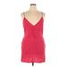 Zara Cocktail Dress - Party V Neck Sleeveless: Red Solid Dresses - Women's Size X-Large