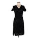 Roberto Cavalli Casual Dress - Sheath V-Neck Short sleeves: Black Print Dresses - Women's Size 42