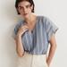 Madewell Tops | Madewell Crinkle Cotton Boxy Top In Mixed Stripe Nwt | Color: Blue/White | Size: L