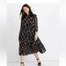 Madewell Dresses | Madewell Sheer Button-Front Tier Midi Dress In Carnation Toss Af221 | Color: Black/Red | Size: Xs