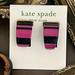 Kate Spade Jewelry | Kate Spade Vintage Bronwyn Resin Striped Huggies Hoop Earrings | Color: Black/Pink | Size: Os