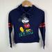 Disney Tops | Disney Mickey Mouse Pullover Hoodie Blue Women’s Extra Small Nerd | Color: Blue | Size: Xs