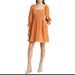 Madewell Dresses | Madewell Size 12 Puff-Sleeve Waisted Mini Dress Nwt | Color: Brown/Orange | Size: 12