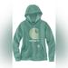 Carhartt Tops | Carhartt Women's Rain Defender Relaxed Fit Midweight C Logo Graphic Hoodie | Color: Green | Size: M