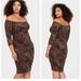 Torrid Dresses | New Torrid Cheetah Print Sexy Ruched Midi Dress Plus Size 2x Gno Fitted Ots | Color: Black/Brown | Size: 2x