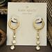 Kate Spade Jewelry | Kate Spade Showtime Hoop Dangle Crystal Drop Earrings | Color: Gold/White | Size: Os