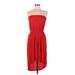 Forever 21 Casual Dress - High/Low: Red Solid Dresses - Women's Size Medium