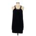 Express Casual Dress - Mini Scoop Neck Sleeveless: Black Solid Dresses - Women's Size Medium