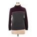 Calvin Klein Turtleneck Sweater: Burgundy Print Tops - Women's Size X-Large