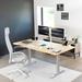 VIVO Electric x Stand Up Up Desk, Dark Walnut Table Top, Bamboo in Gray/White | 71 W x 36 D in | Wayfair DESK-KIT-1G7C-36