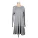 CAbi Casual Dress - A-Line Crew Neck Long sleeves: Gray Color Block Dresses - Women's Size Small