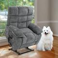 Everly Quinn Rahway 40.55" W Oversized Chenille Lay Flat Liftable Power Recliner, Massage, Heater Chenille | 42.51 H x 40.55 W x 37 D in | Wayfair