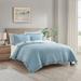 Gracie Oaks Brelje Modern & Contemporary 3 Piece Quilt Set Polyester/Polyfill in Blue | Queen Quilt + 2 Standard Shams | Wayfair