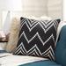 Foundry Select Square_Ox Bay Hand Woven Chevron Cotton Blend Pillow Cover Cotton Blend in White/Black | 20 H x 20 W x 3 D in | Wayfair