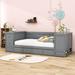 Wildon Home® Benvinda Twin 2 Drawers Wood Daybed w/ Twin Size Trundle & Charging Station Wood in Gray | 34 H x 42 W x 110 D in | Wayfair