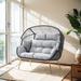Dakota Fields Baja Double Wicker Egg Chair w/ Cushion in Gray | 53.5 H x 57.5 W x 32.5 D in | Wayfair EE3EBC35DA1B4A95ADB8BD8CE1494634