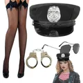 Costume de Policière avec Bas en Dentelle pour Femme Uniforme de Cosplay