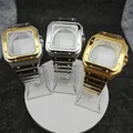 Boîtier de montre carré en or et argent avec bracelet acier galvanisé accessoires de montre SION