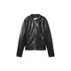 TOM TAILOR Damen Kunstlederjacke, schwarz, Uni, Gr. M