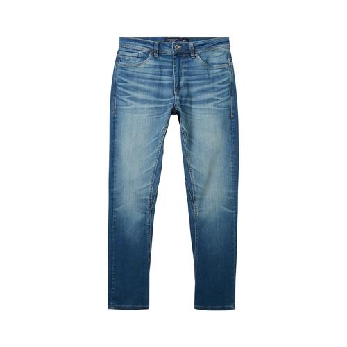 TOM TAILOR Herren Regular Tapered Jeans mit recycelter Baumwolle, blau, Uni, Gr. 33/36