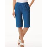 Blair Women's Haband Women's Modern-Fit No-Fuss Stretch Shorts - Blue Denim - L - Misses