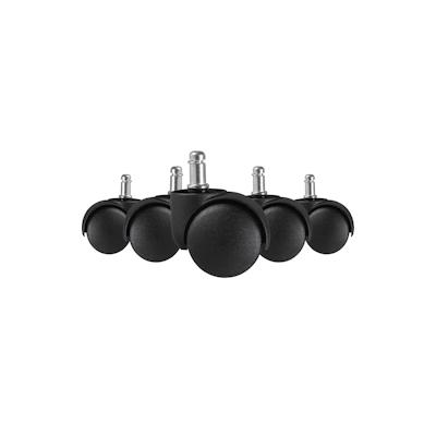 FineBuy 5er Set Rollen für Bürostuhl 11 Teppichbodenrollen 50 mm Weichbodenrollen Image