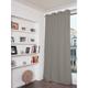 Rideau occultant total velours gris 135 x 260