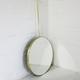 Orbis Round Ceiling Suspended Hanging Mirror with a Brushed Brass Frame