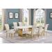 Best Quality Furniture D312/3-SC320-7 Dining Set with 79" White Marble Top