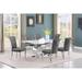 Best Quality Furniture D430/1-SC320-7 Dining Set with 68" White Marble Top