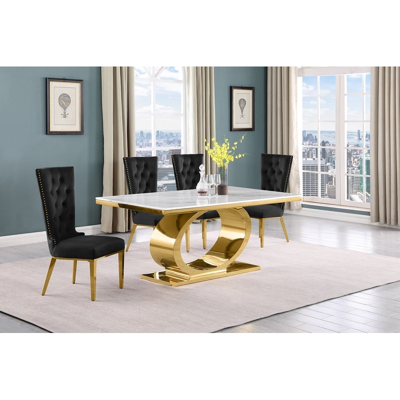 Best Quality Furniture D430/1-SC330-7 Dining Set with 68