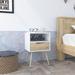 Nightstand for Living Room, Bedroom, Superior Top, Open Shelf, One Drawer