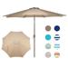 Aoodor 9FT Outdoor Patio Market Umbrella Aluminum Frame with Push Button Tilt Crank and 8 Steel Ribs