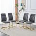 Modern Dining Chairs with Faux Leather Padded Seats and Metal Leg
