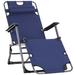 Outdoor Adjustable Tanning Chair, 2-in-1 Beach Lounge Chair & Camping Chair with Pillow & Pocket