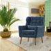 Grondin Mid-Century Modern Style Accent Armchair with Chenille Upholstery, Density Foam Padding and Solid Rubberwood Legs