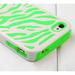 Green White Zebra Combo Hard Soft Case Cover