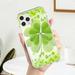 For Samsung S37 Edge Plus Case Green Shamrock Pattern Cell Phone Case Clear Soft TPU Cell Phone Case for Girls Kids Women Phone Cases