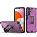 Tough Metallic Hybrid Case with Ring Grip for Samsung Galaxy A15 5G - Hot Pink