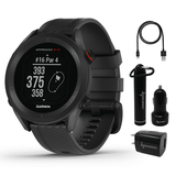 Garmin Approach S12 Premium GPS Golf Watch Black with Wearable4U Power Pack Bundle
