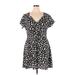 Shein Casual Dress - Mini V Neck Short sleeves: Black Dresses - Women's Size 14