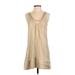 Express Casual Dress - A-Line Scoop Neck Sleeveless: Tan Print Dresses - Women's Size Small
