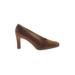 VANELi Heels: Pumps Chunky Heel Boho Chic Brown Print Shoes - Women's Size 9 1/2 - Almond Toe