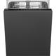 Smeg DI262D Fully Integrated Standard Dishwasher - Black Control Panel with Sliding Door Fixing Kit - D Rated, Black