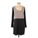 HEATHER Casual Dress - Shift: Gray Color Block Dresses - Women's Size Small