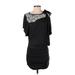Ya Los Angeles Casual Dress - Bodycon: Black Print Dresses - Women's Size Small