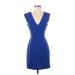 Zara Casual Dress - Sheath V-Neck Sleeveless: Blue Print Dresses - Women's Size X-Small