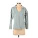 Ann Taylor LOFT Pullover Sweater: Gray Color Block Tops - Women's Size X-Small