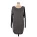 Vince. Casual Dress - Mini Scoop Neck Long sleeves: Gray Dresses - Women's Size X-Small